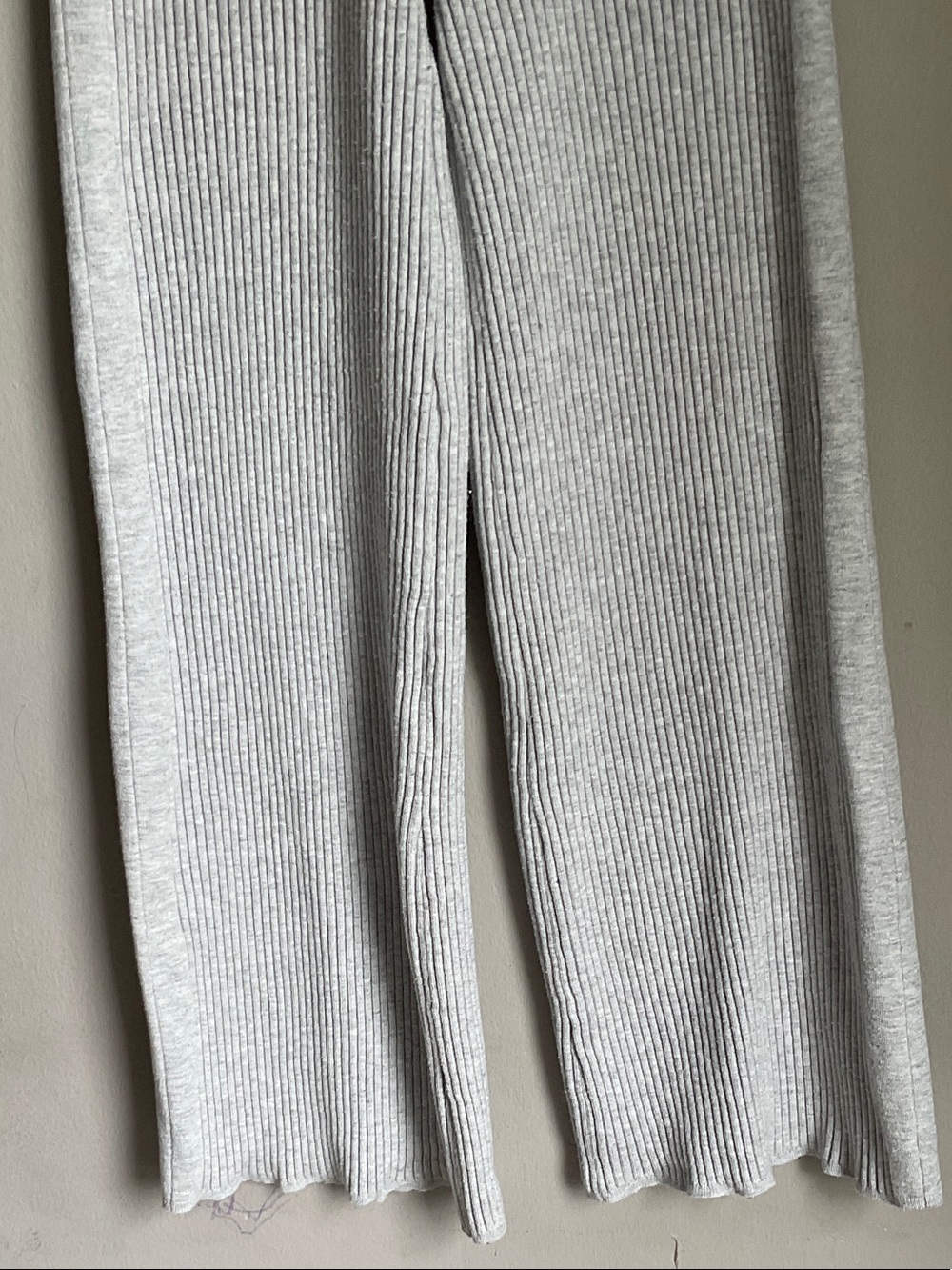 aerie Ribbed Wide-Leg Knit Pants in Gray - Picture 3 of 13